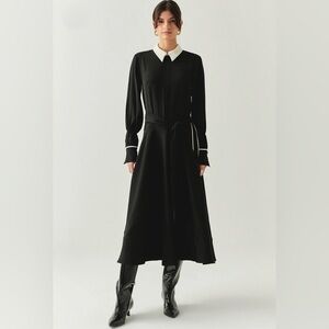 the tobie long sleeve satin mini shirt dress by exquise Exquise The Tobie Long-Sleeve Satin Mini Shirt Dress by Exquise at MarketFair Shoppes in Princeton, NJ